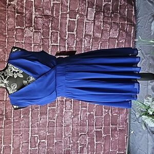 Emerald 🎄Sundae Royal Blue Sleeveless V Neck Dress NWT